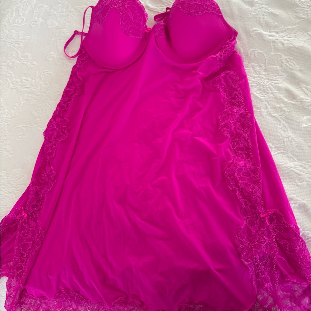 Victoria Secret Elegant Pink Lace Chemise